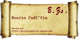 Bosits Zsófia névjegykártya