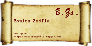 Bosits Zsófia névjegykártya